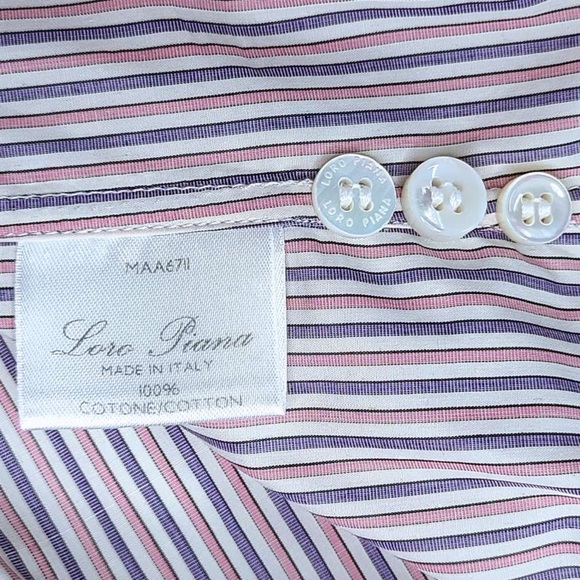 Loro Piana Men's Multicolor Striped Dress Shirt 👔 - Picture 4 of 7